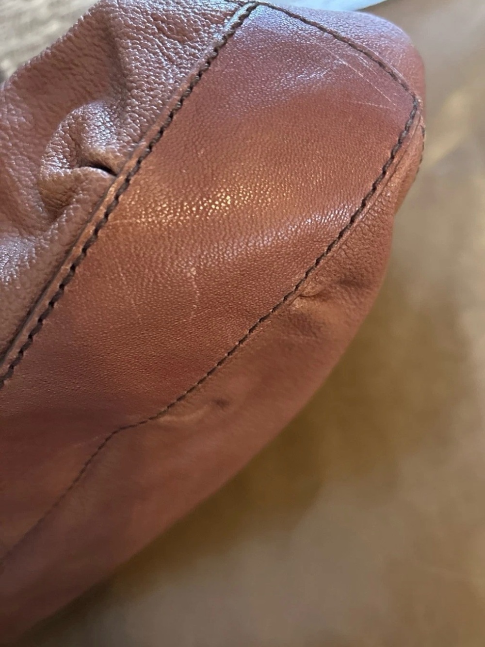 Tod's PEGGY Hobo Brown Grained look Leather Satchel with Gold Hardware - Picture 13 of 17